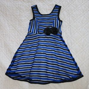Bonnie Jean Girls' Dress, Royal Blue/Black, Size 5